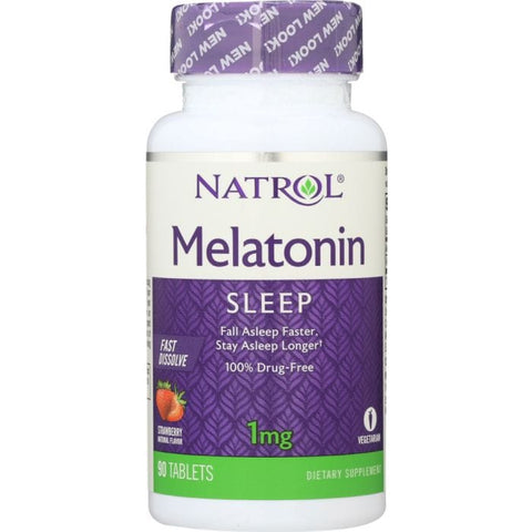 NATROL: Melatonin Strawberry Flavor 1 Mg, 90 tablets