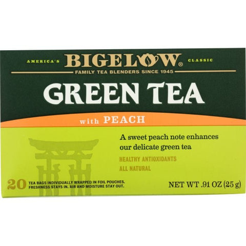 BIGELOW: Green Tea With Peach 20 Tea Bags, 0.91 oz