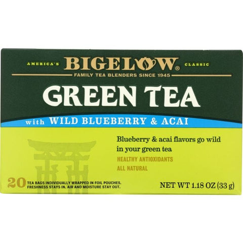 BIGELOW TEA: Green Tea Wild Blueberry & Acai, 20 Tea Bags