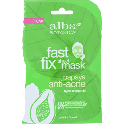 ALBA BOTANICA: Papaya Anti-Acne Fast Fix Sheet Mask, 1 ea