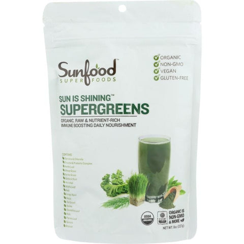 SUNFOOD SUPERFOODS: Supergreens Org, 8 oz