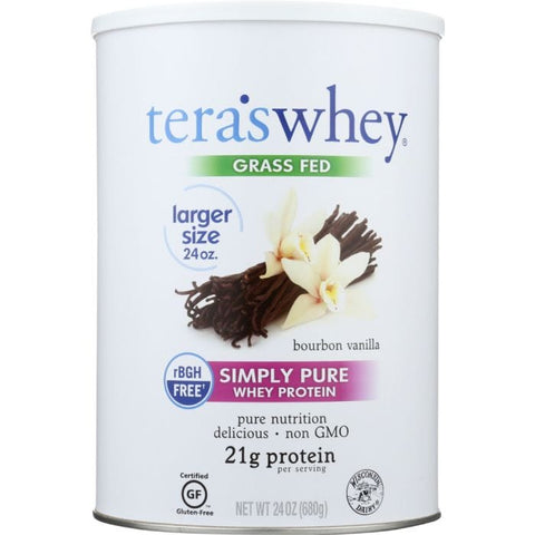 TERA'S WHEY: Bourbon Vanilla RBGH Free Whey Protein, 24 oz