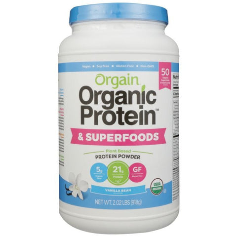 ORGAIN: Organic Protein & Superfoods Vanilla Bean Powder, 2.02 lb
