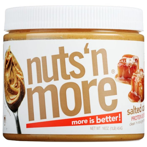 NUTS N MORE: Salted Caramel High Protein Peanut Butter Spread, 16.3 oz