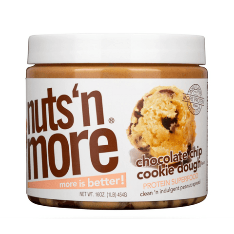 NUTS N MORE: Chocolate Chip Cookie Dough High Protein Peanut Butter Spread, 16.3 oz