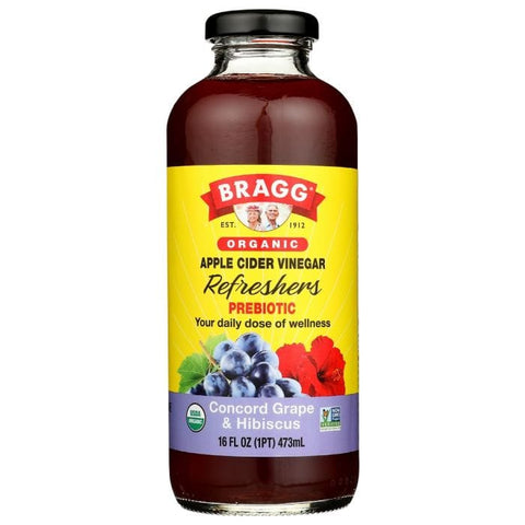 BRAGG: Organic Concord Grape & Hibiscus Apple Cider Vinegar Refreshers, 16 oz
