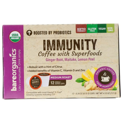 BAREORGANICS: Organic Immunity Coffee With Superfoods, 4.13 oz