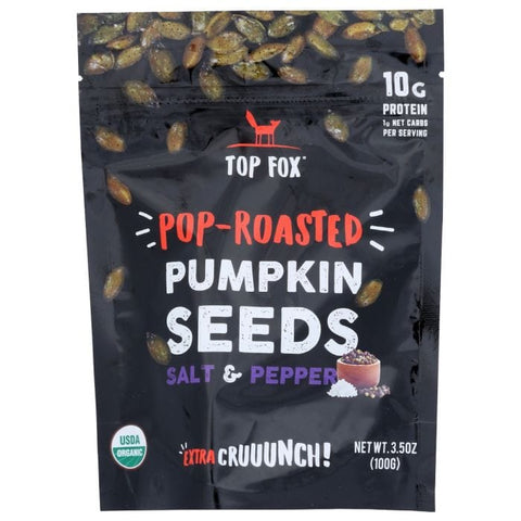 TOP FOX: Pop Roasted Pumpkin Seeds Salt And Pepper, 3.5 oz