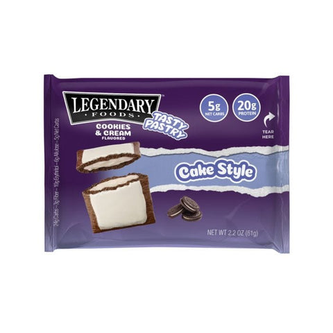 LEGENDARY FOODS: Cookies And Cream Tasty Pastry, 2.2 oz