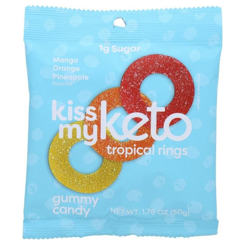 KISS MY KETO: Gummy Tropical Rings, 1.76 oz