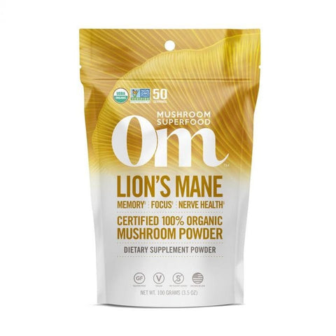 OM ORGANIC MUSHROOM NUTRITION: Lions Mane Mushroom Supplement Powder, 100 gm